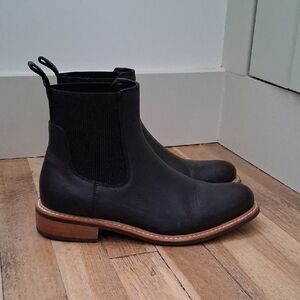 Black Leather Chelsea Boots